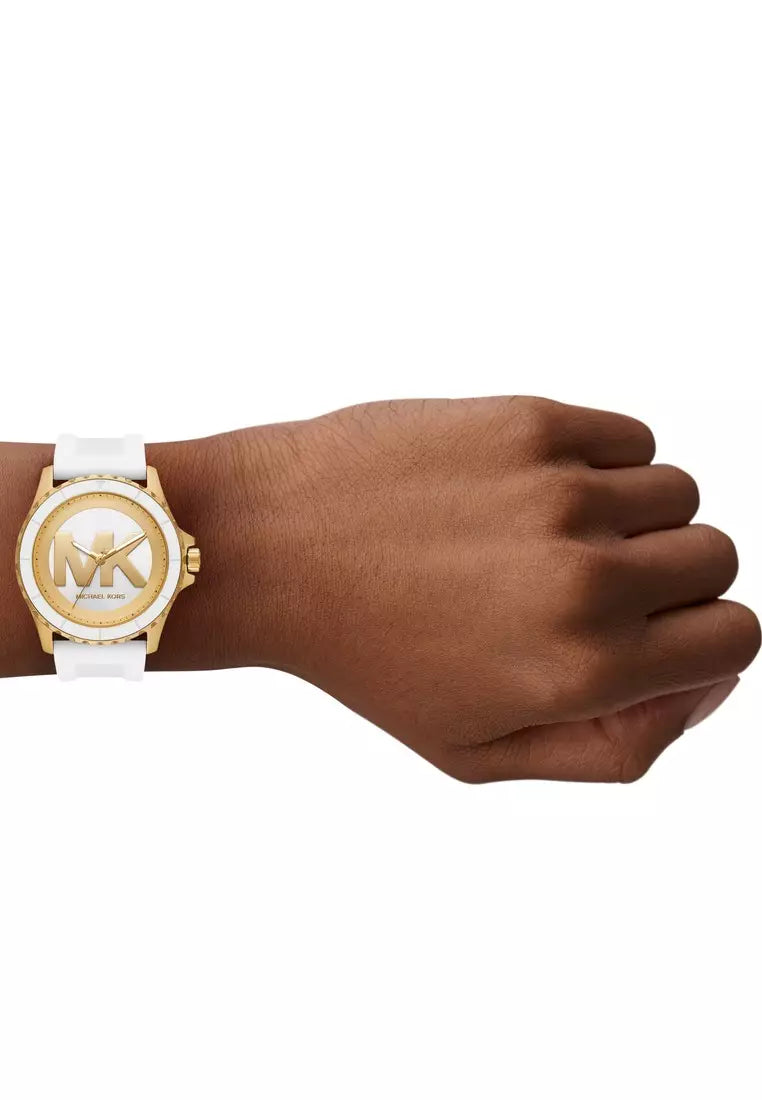 Michael Kors Everest 40mm Silver Dial Silicone Ladies Quartz Watch MK7660