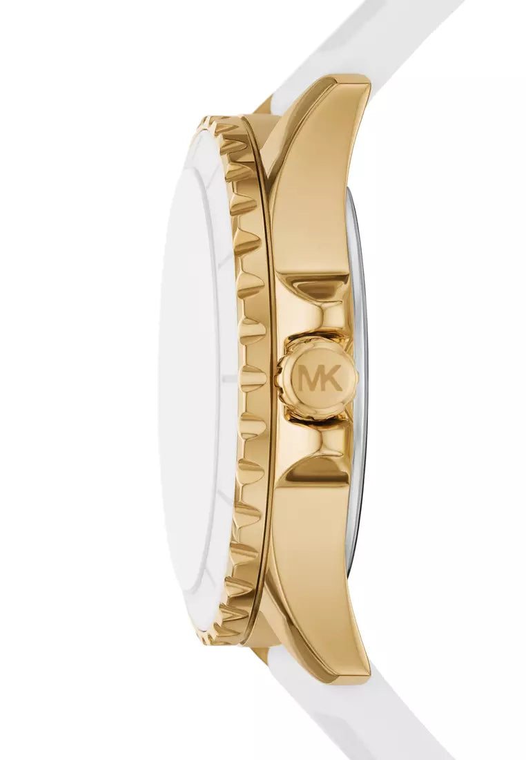 Michael Kors Everest 40mm Silver Dial Silicone Ladies Quartz Watch MK7660