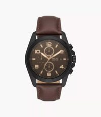 Relic Men's Brown Leather Analog Black Dial Quartz Genuine Watch ZR15946